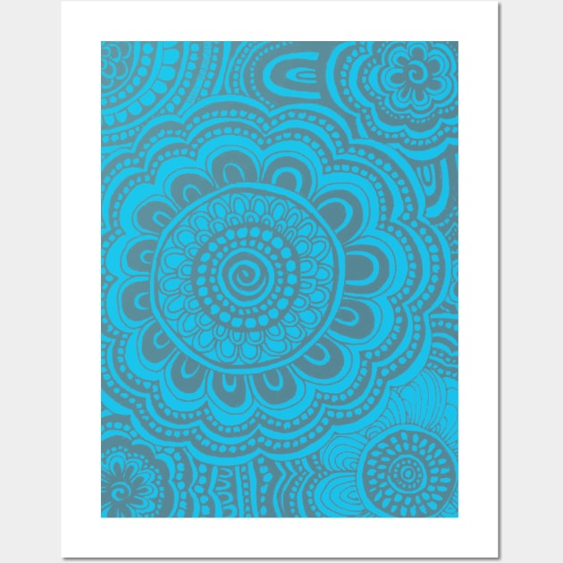 Cool Blue Anemone Flowers Wall Art by AmyMinori